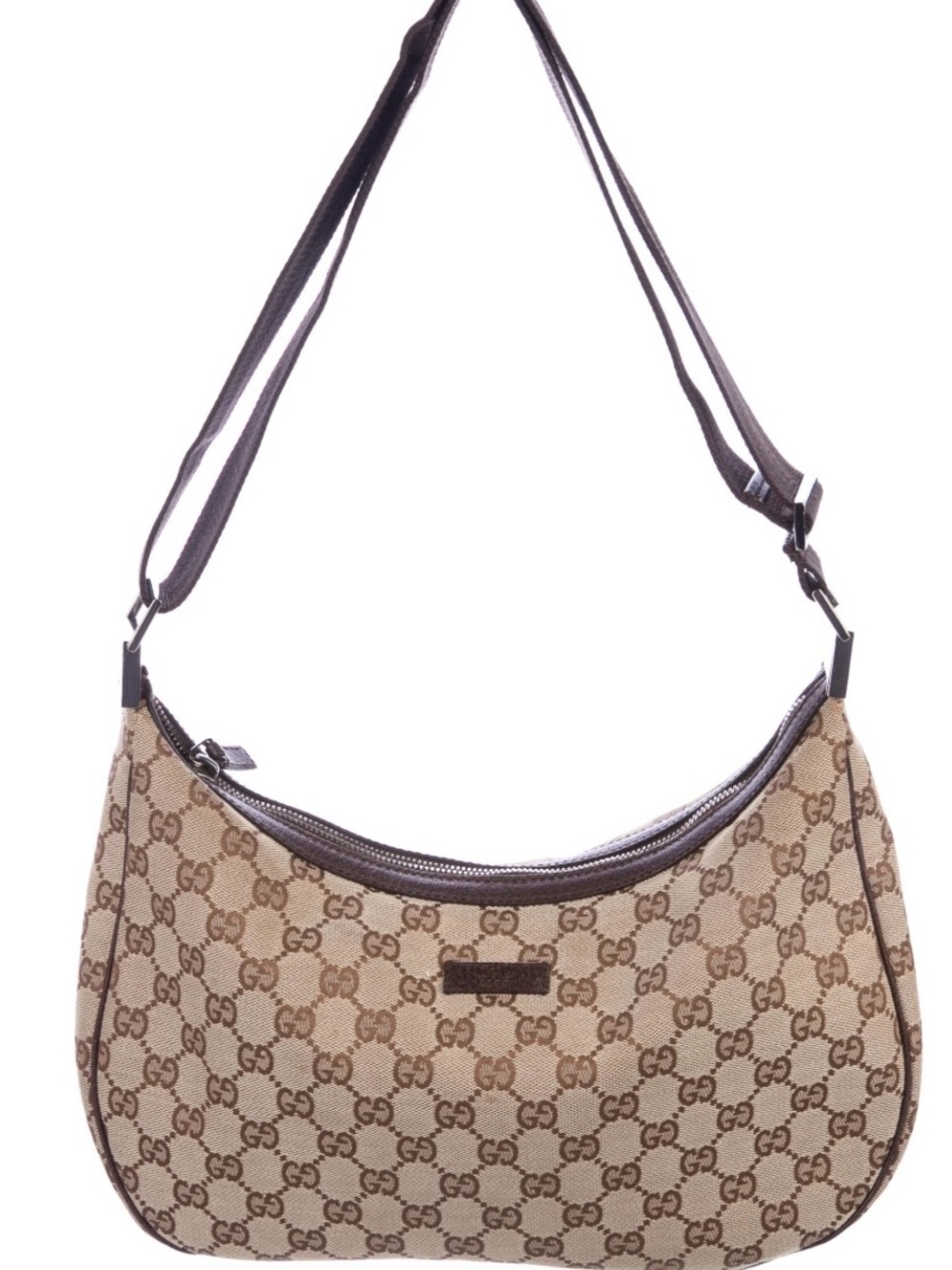 Gucci Beige & Brown GG Canvas Shoulder Bag